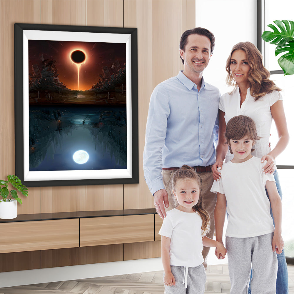 Sonnenfinsternis und Trümmer Diamond Painting