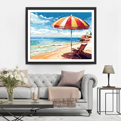 Sonnenschirm Liegestuhl Diamond Painting