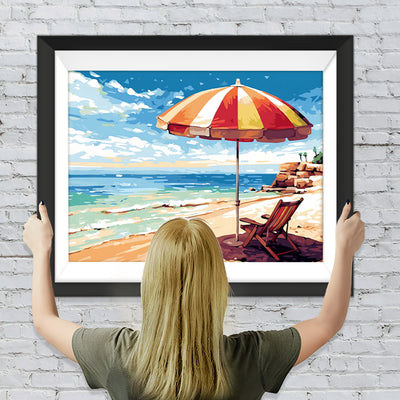 Sonnenschirm Liegestuhl Diamond Painting