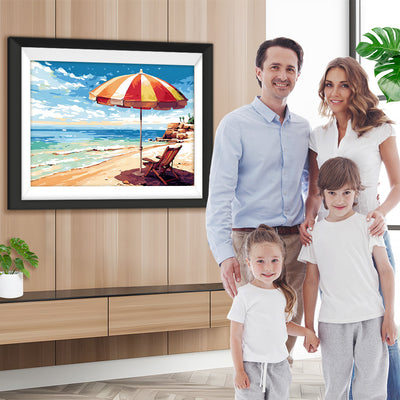 Sonnenschirm Liegestuhl Diamond Painting