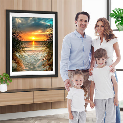 Sonnenuntergang und Sandstrand Diamond Painting