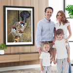 Spatzen auf dem Hanfseil Diamond Painting