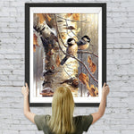 Spatzen auf der Birke Diamond Painting