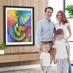 Spielender bunter Elefant und Babyelefant Diamond Painting