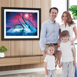 Spielendes Delfinpaar auf dem Meer Diamond Painting