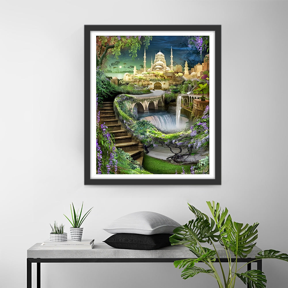 Springbrunnen im Schlossgarten Diamond Painting