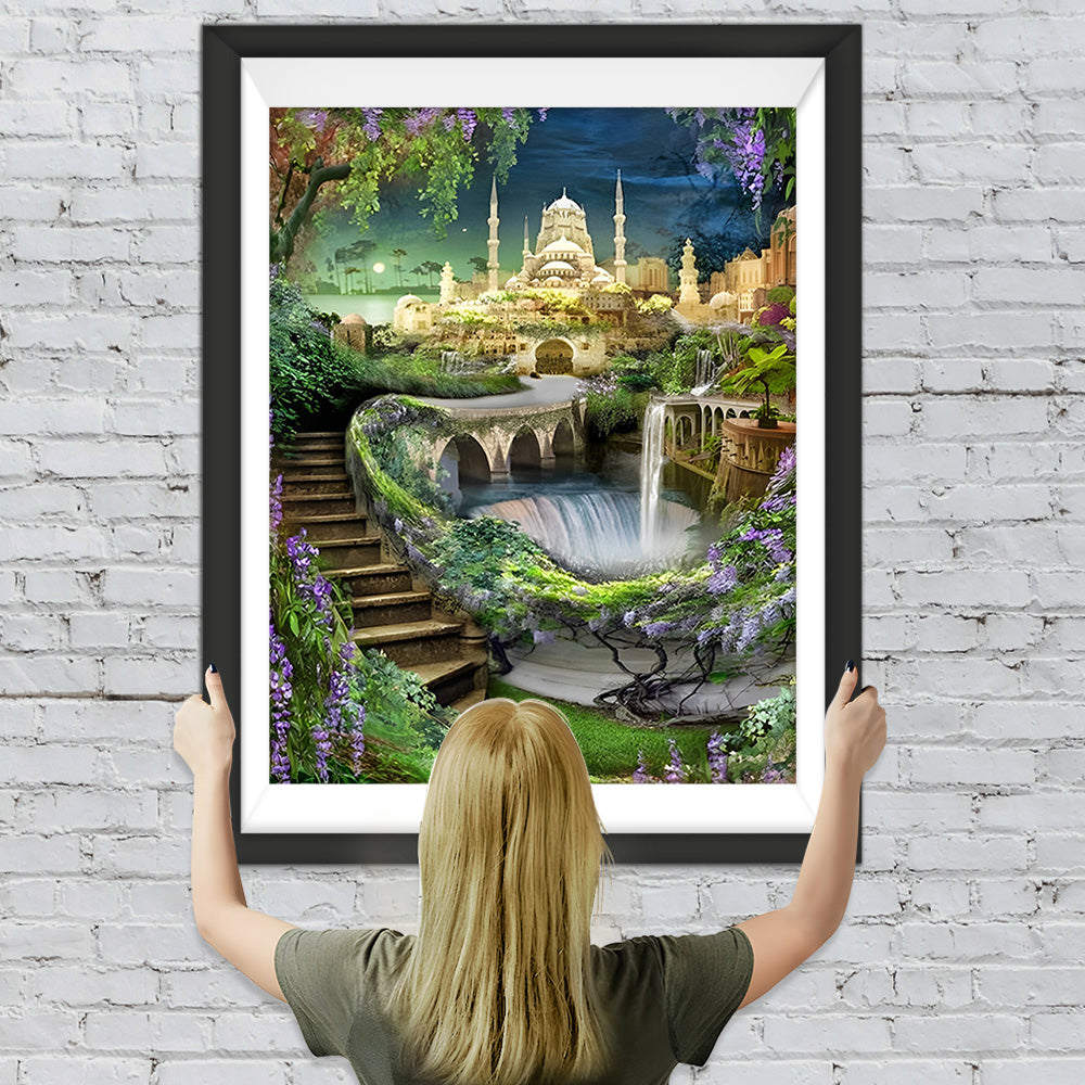 Springbrunnen im Schlossgarten Diamond Painting