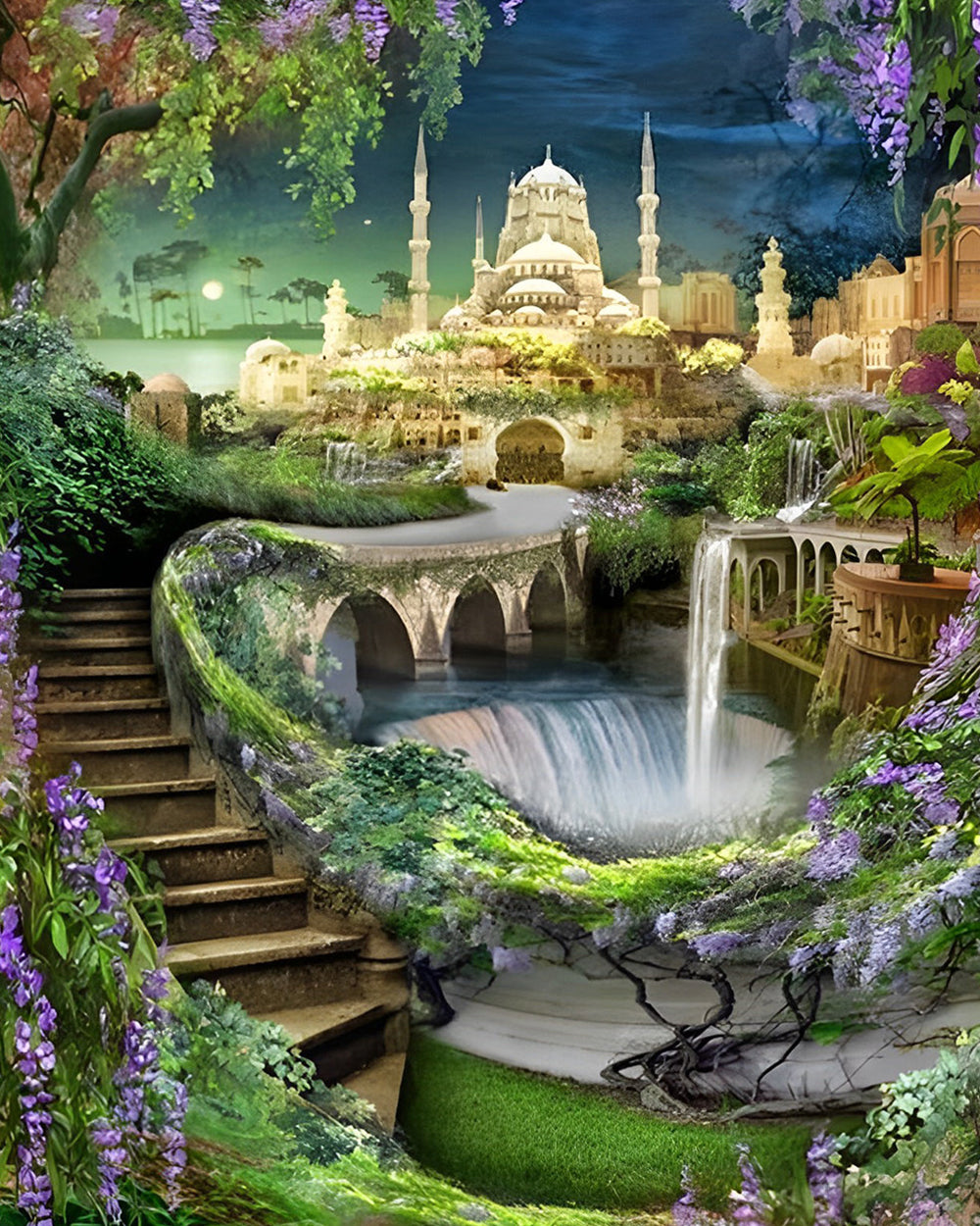 Springbrunnen im Schlossgarten Diamond Painting