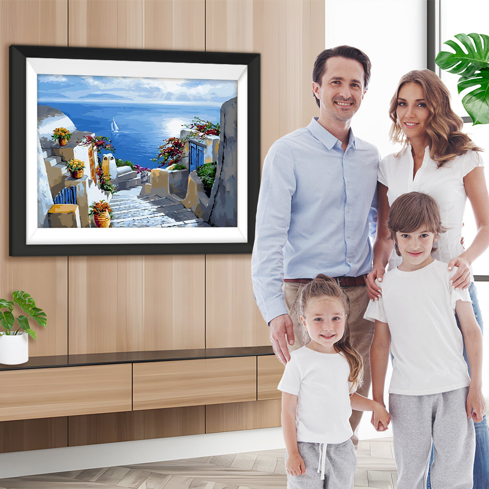 Stadt am Meer Diamond Painting