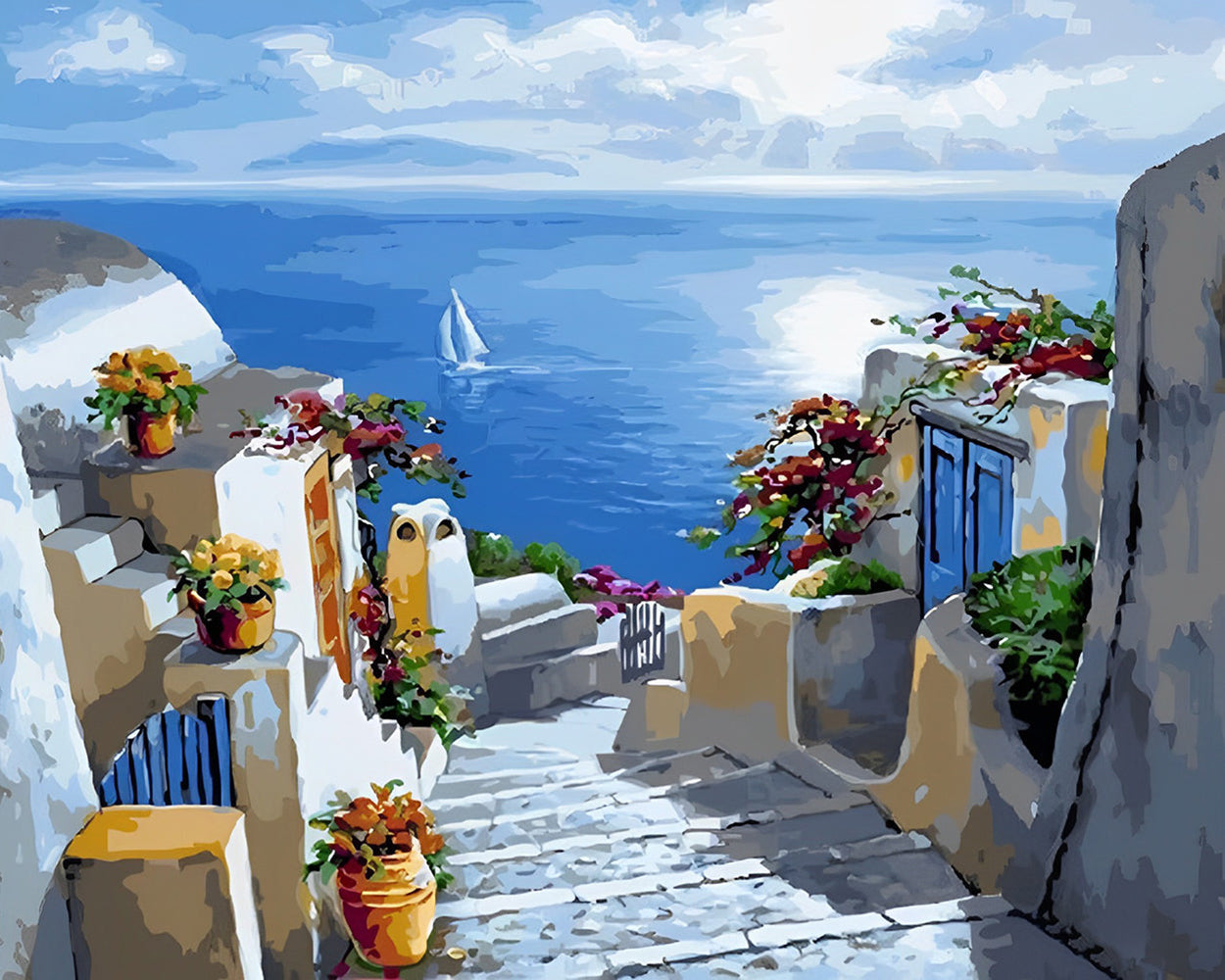 Stadt am Meer Diamond Painting