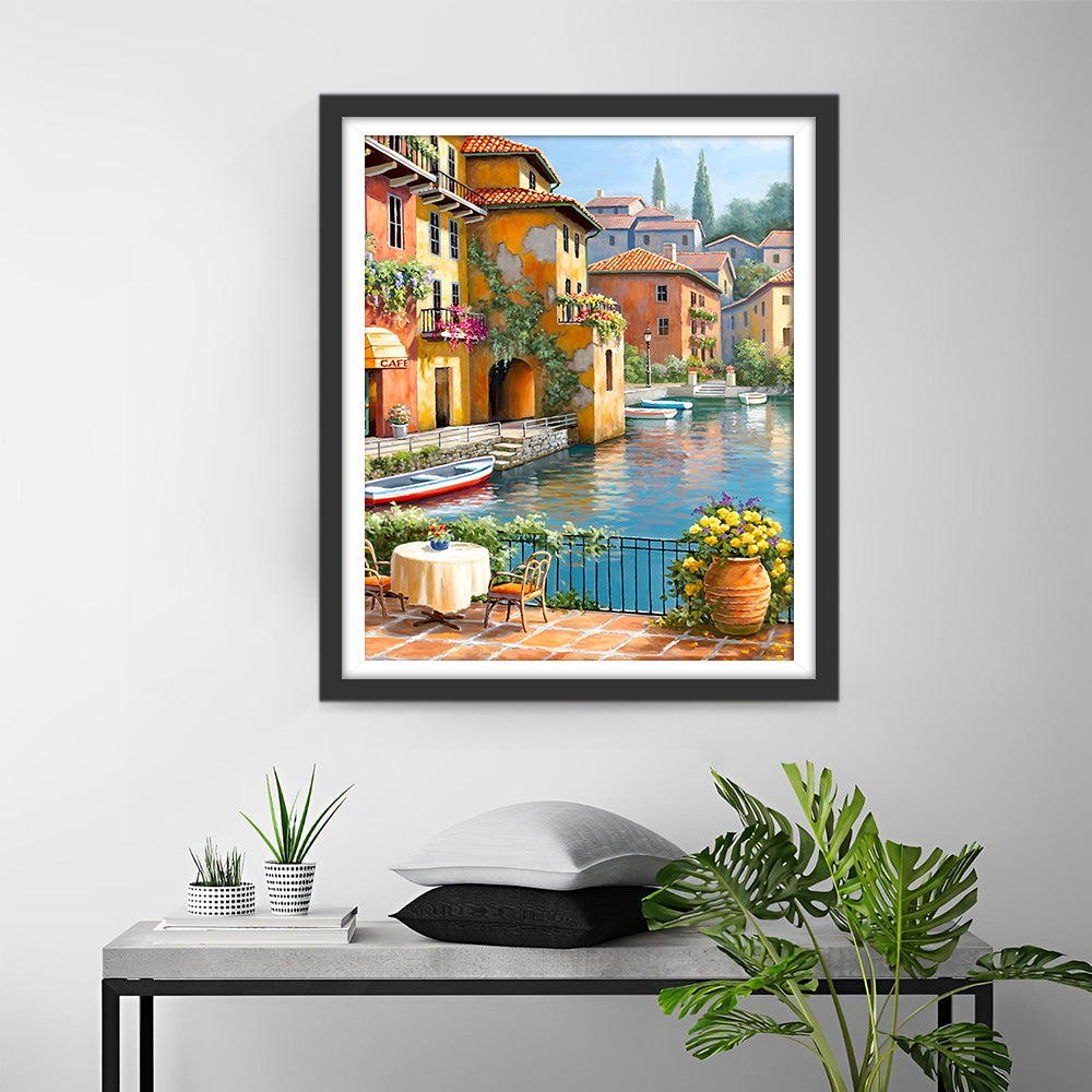 Stadt am Wasser Diamond Painting