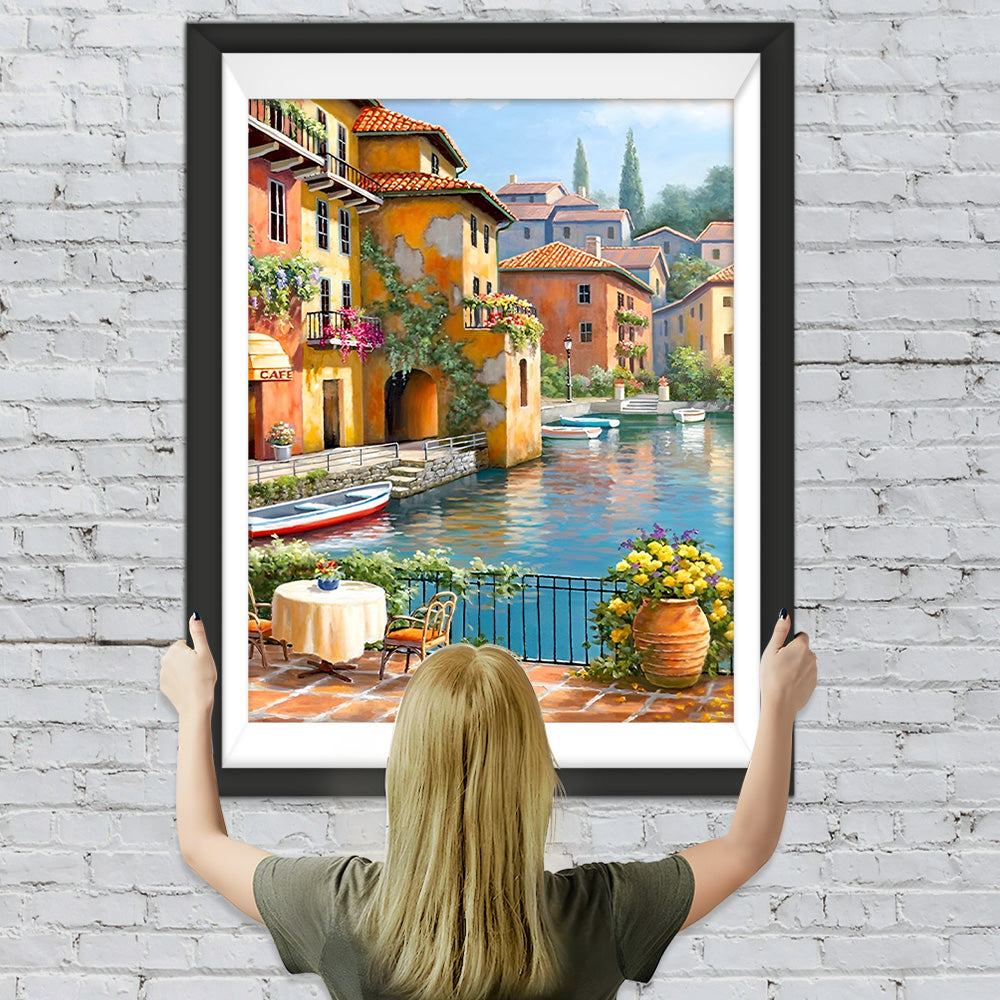 Stadt am Wasser Diamond Painting