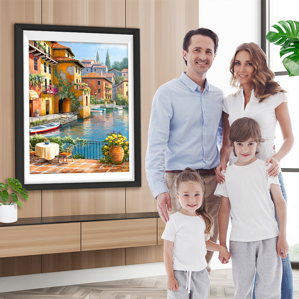 Stadt am Wasser Diamond Painting