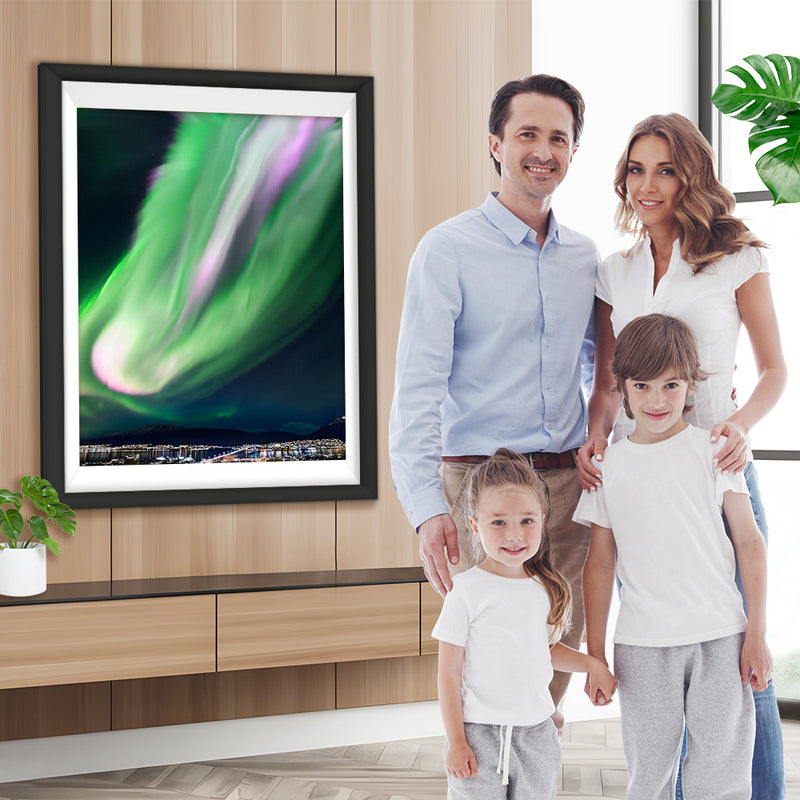 Stadt im Polarlicht Diamond Painting