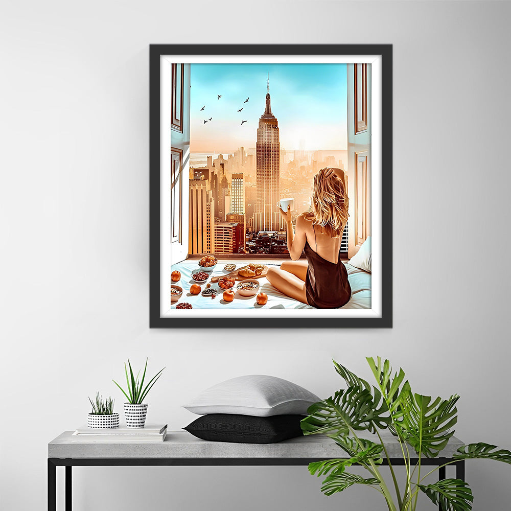 Stadt Wolkenkratzer Draußen Diamond Painting