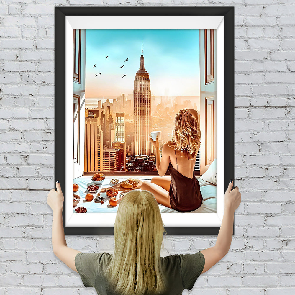 Stadt Wolkenkratzer Draußen Diamond Painting