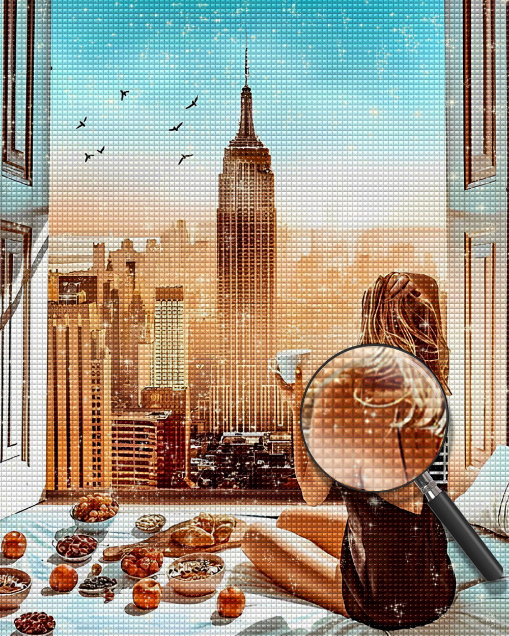 Stadt Wolkenkratzer Draußen Diamond Painting