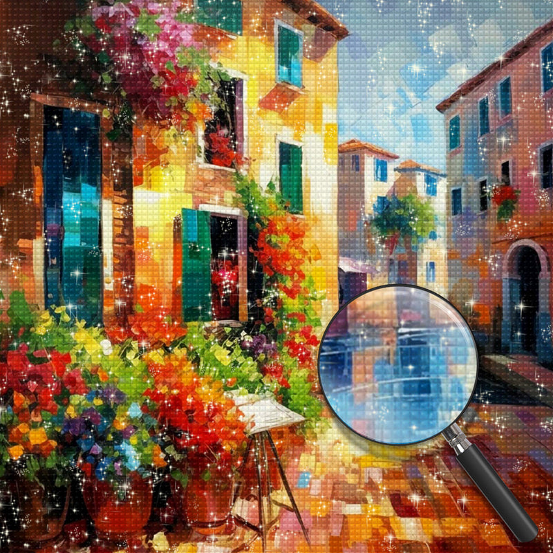 Stadtecke Blumenladen Diamond Painting