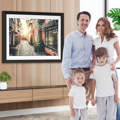 Stadtstraße bei Sonnenuntergang Diamond Painting