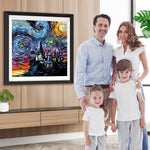 Sterne, Mond und Schloss Diamond Painting