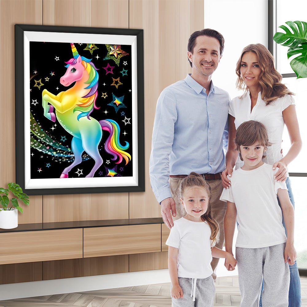 Sterne und buntes Einhorn Diamond Painting