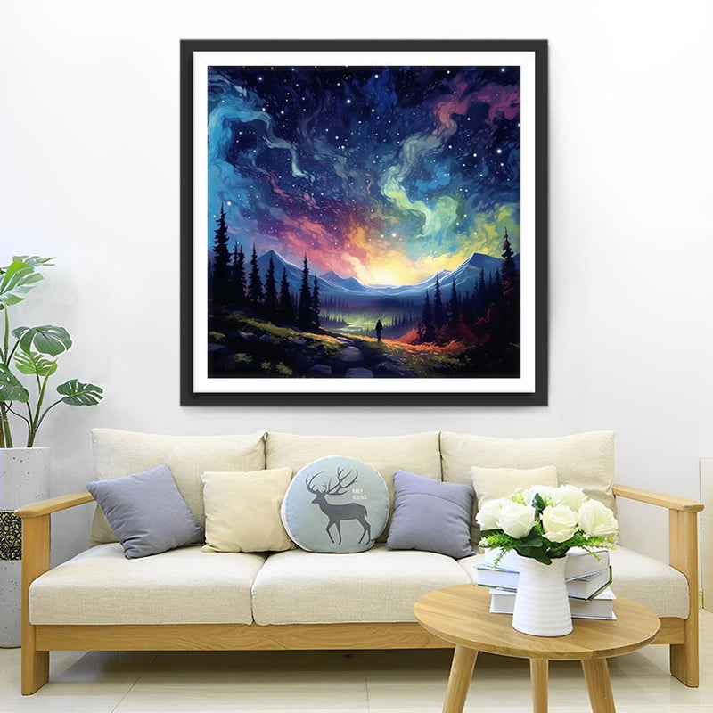 Sternenhimmel mit Aurora Diamond Painting