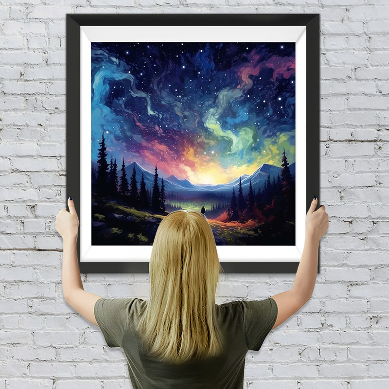 Sternenhimmel mit Aurora Diamond Painting
