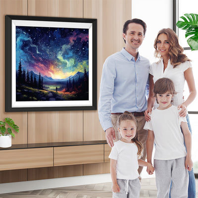 Sternenhimmel mit Aurora Diamond Painting