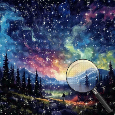Sternenhimmel mit Aurora Diamond Painting