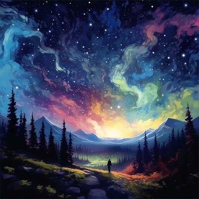 Sternenhimmel mit Aurora Diamond Painting
