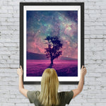 Sternenhimmel und einsamer Baum Diamond Painting