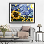 Sternenhimmel und Sonnenblumen Diamond Painting