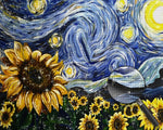 Sternenhimmel und Sonnenblumen Diamond Painting