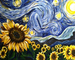 Sternenhimmel und Sonnenblumen Diamond Painting