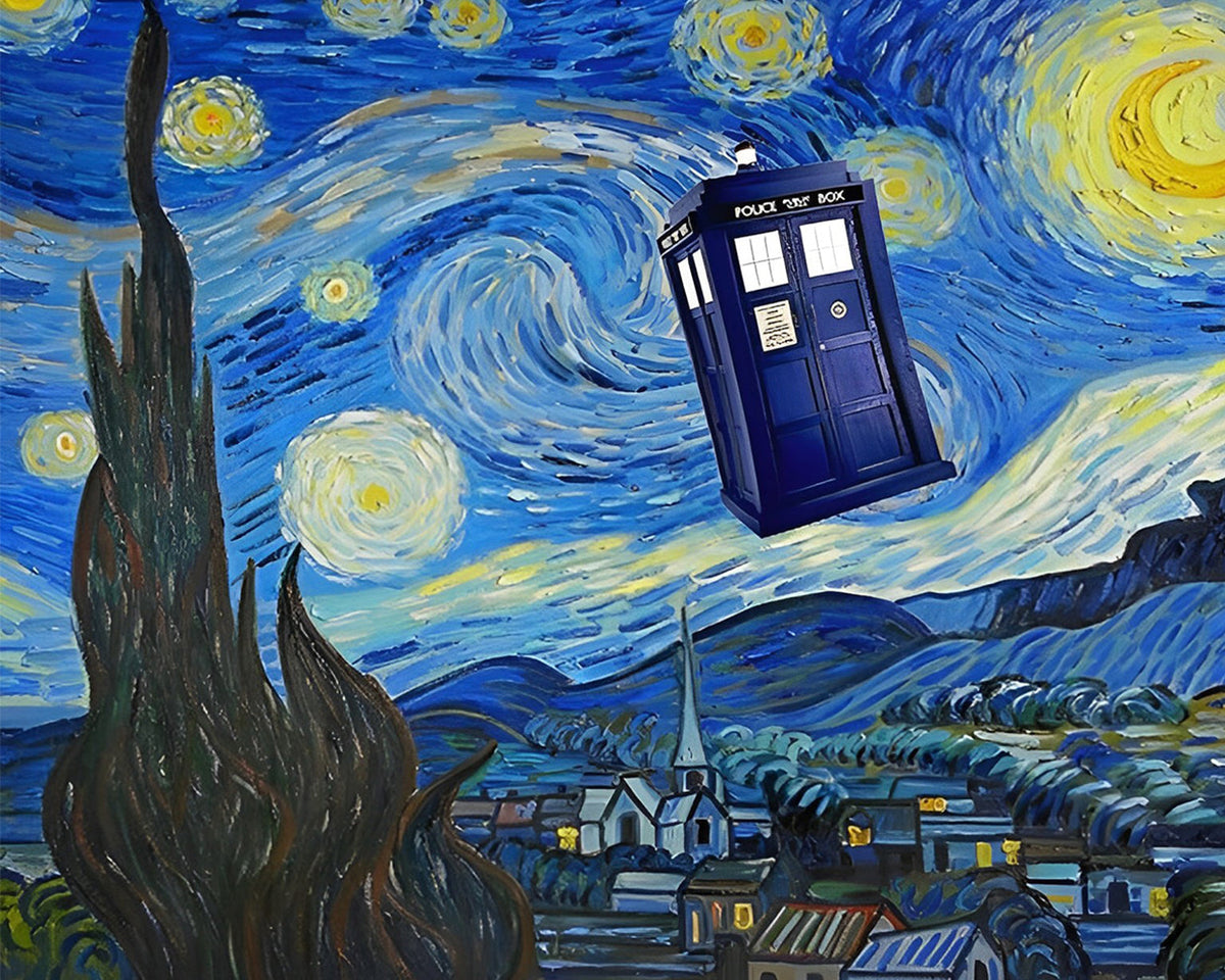 Sternenhimmel und Telefonzelle Diamond Painting