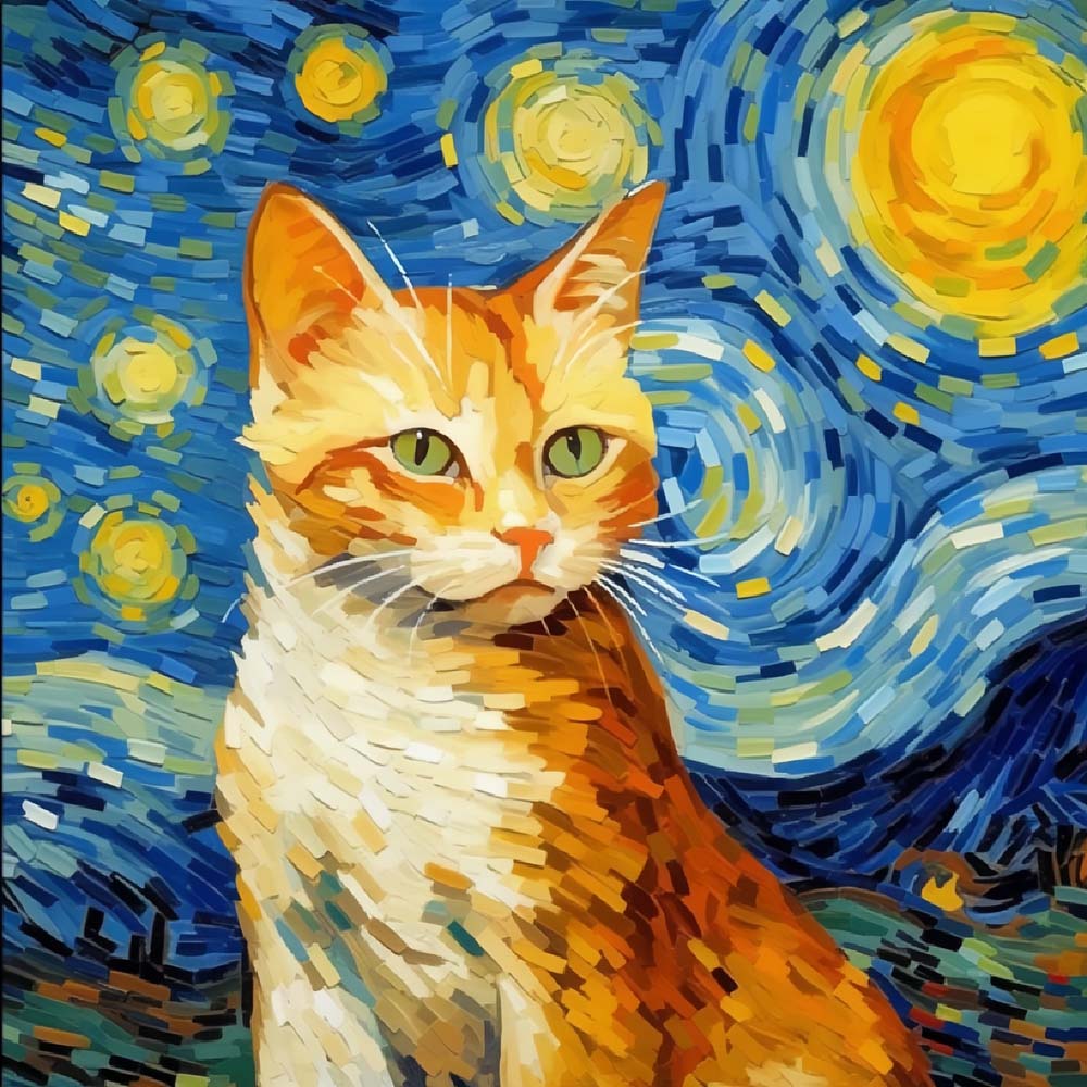 Sternennacht Katze Diamond Painting
