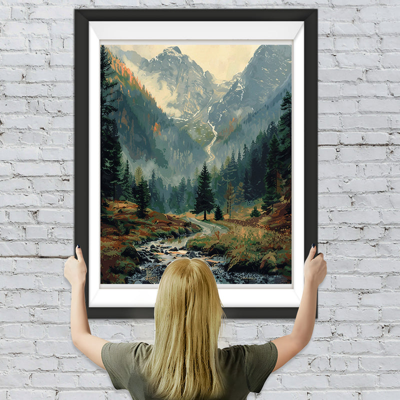 Stille Berge und Wälder Diamond Painting