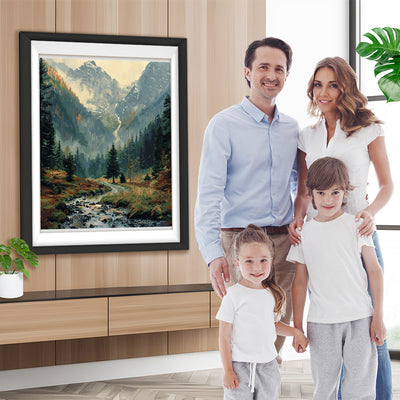 Stille Berge und Wälder Diamond Painting