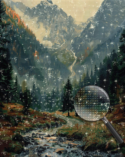 Stille Berge und Wälder Diamond Painting