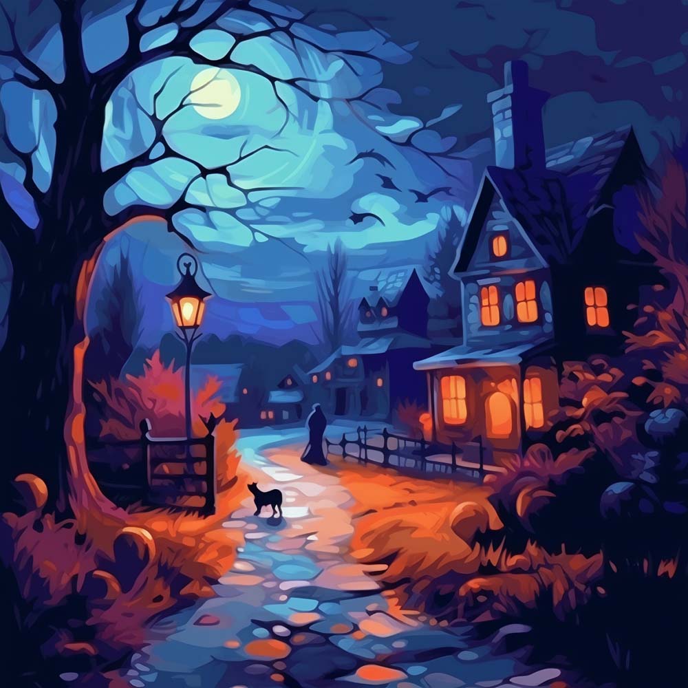Stille Halloween-Nacht Diamond Painting