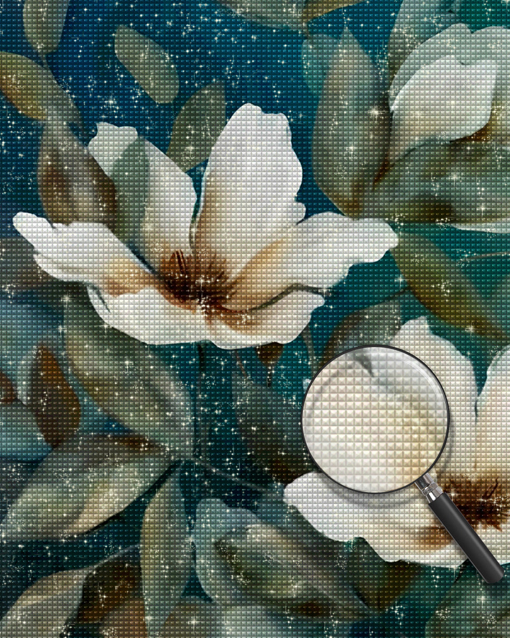 Stille weiße Magnolie Diamond Painting