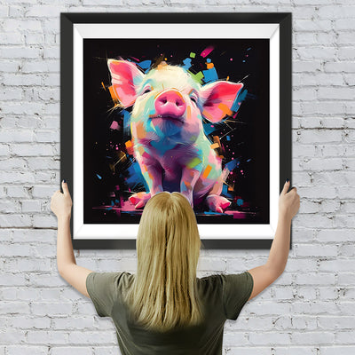 Stolzes kleines rosa Schweinchen Diamond Painting