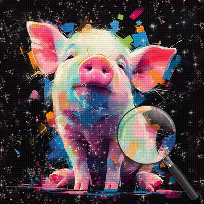 Stolzes kleines rosa Schweinchen Diamond Painting