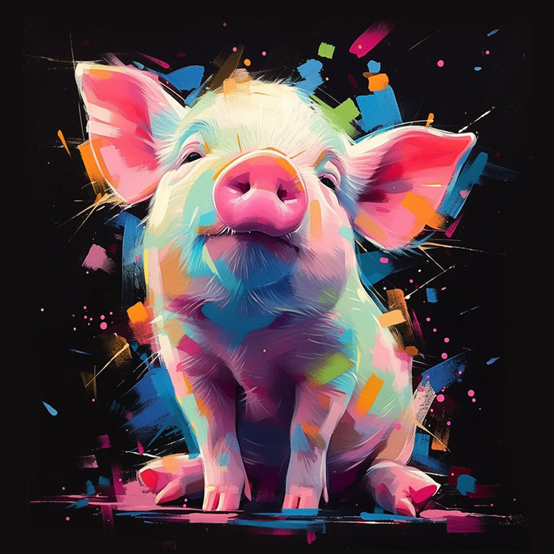 Stolzes kleines rosa Schweinchen Diamond Painting