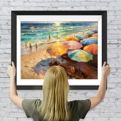 Strandkorb am Strand Diamond Painting