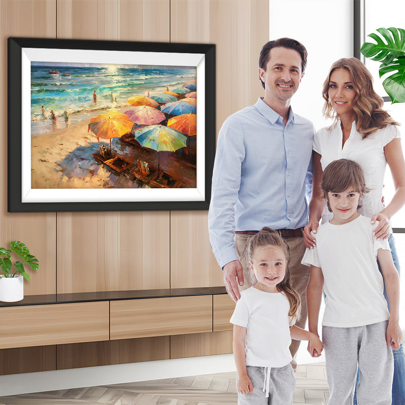 Strandkorb am Strand Diamond Painting