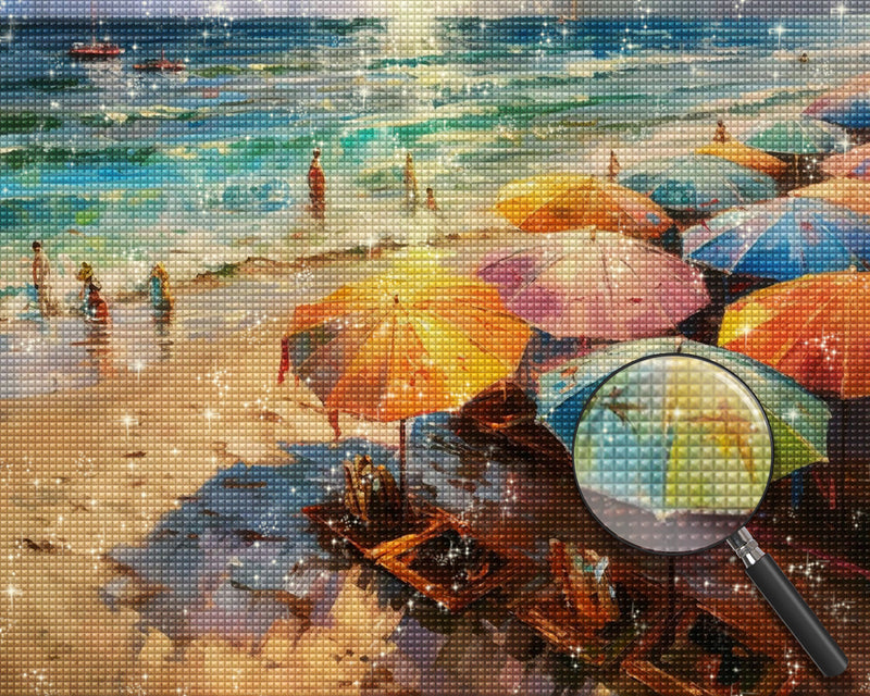 Strandkorb am Strand Diamond Painting