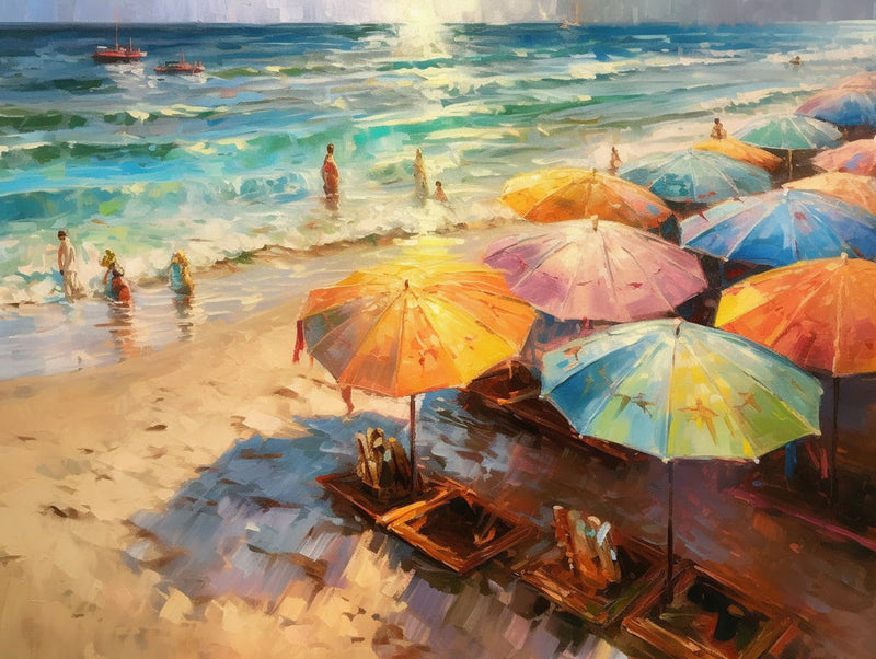 Strandkorb am Strand Diamond Painting