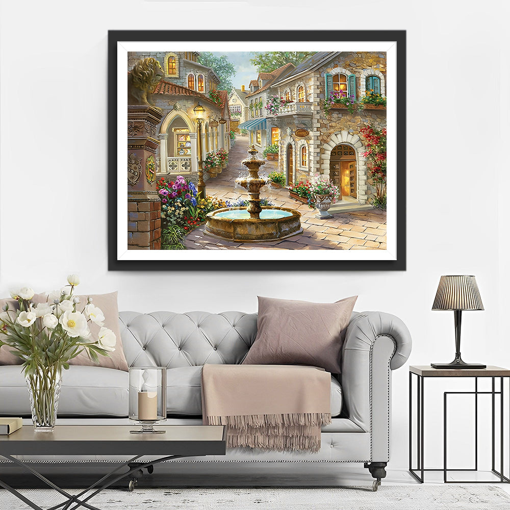 Straßenbrunnen Diamond Painting