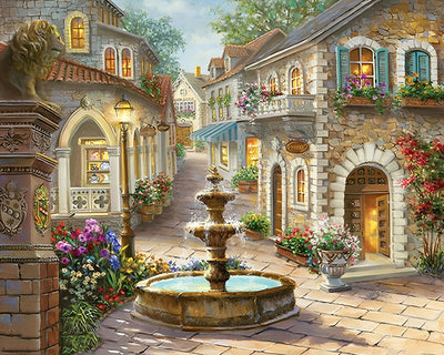 Straßenbrunnen Diamond Painting